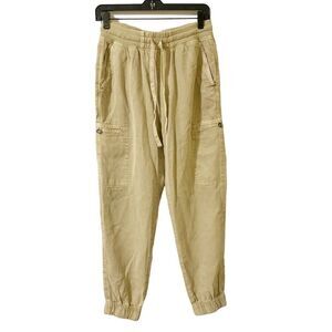 Aerie Size S Tan Drawstring Waist Cargo Joggers Elastic Ankle